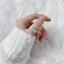 Geometric Sterling Silver Open Ring with Lace Bead Design