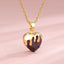 Fashion Heart Shape Zircon Crystal Pendant Necklace - Stainless Steel and Brass Plating