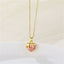 Fashion Heart Shape Zircon Crystal Pendant Necklace - Stainless Steel and Brass Plating