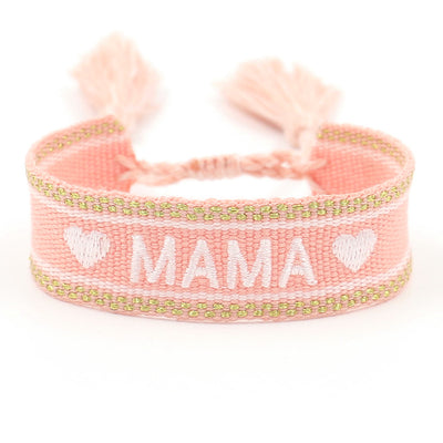 1 Piece Fashion MAMA Letter Stripe Heart Shape Polyester Mother'S Day Unisex Bracelets
