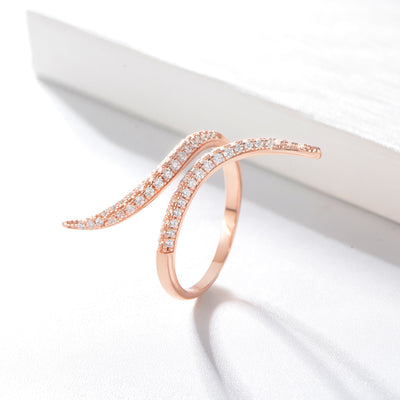 Adjustable Sterling Silver Zircon Inlay Fashion Ring for Women