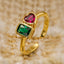 Fashion Geometric Heart Zircon Open Ring for Women
