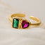 Fashion Geometric Heart Zircon Open Ring for Women