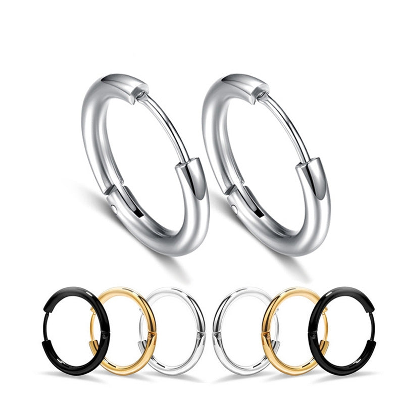 Geometric Stainless Steel Hoop Earrings