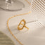 INS Style Geometric Oval Stainless Steel Open Ring - 18k Gold Plated Fashion Jewelry