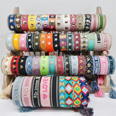 1 Piece Retro Letter Heart Shape Rope Braid Women'S Bracelets