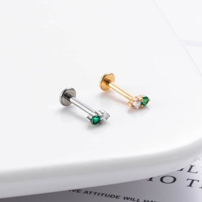 1 Piece Simple Style Crown Titanium Plating Inlay Zircon Ear Studs