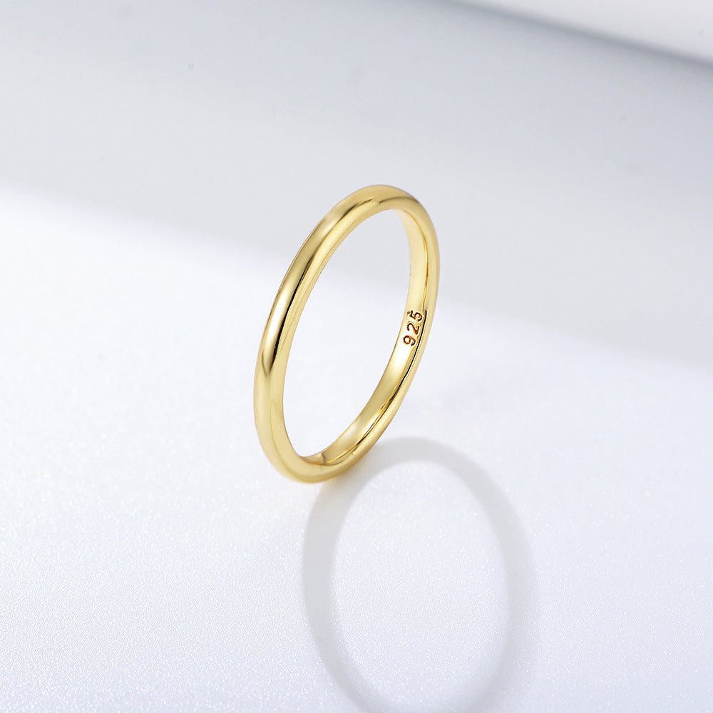 Minimalist Geometric Sterling Silver 14k Gold Plated Ring