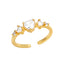 Simple Heart Shape Copper Zircon Open Ring - Vintage 18k Gold Plated Design