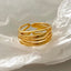 1 Piece Minimalist 18K Gold Plated Open Ring & 925 Sterling Silver Weave Hoop Earrings