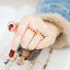 Sweet Heart Shape Zircon Inlay Adjustable Ring
