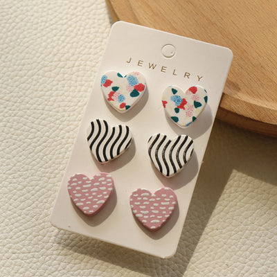 1 Set Fashion Spot Heart Shape Leopard Arylic Women'S Ear Studs
