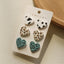 1 Set Fashion Spot Heart Shape Leopard Arylic Women'S Ear Studs