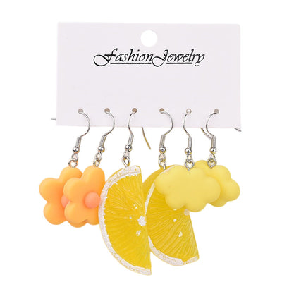 1 Set Simple Style Fruit Enamel Arylic Drop Earrings