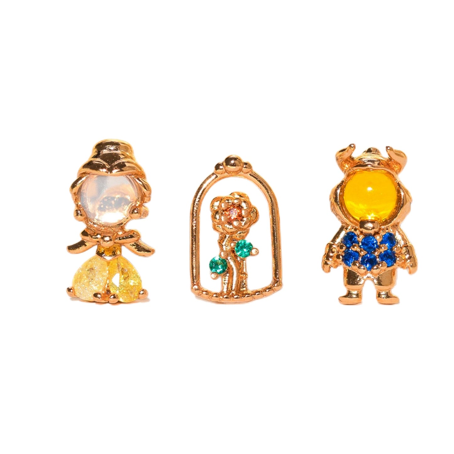 1 Set Sweet Cartoon Plating Inlay Brass Zircon 18K Gold Plated Ear Studs