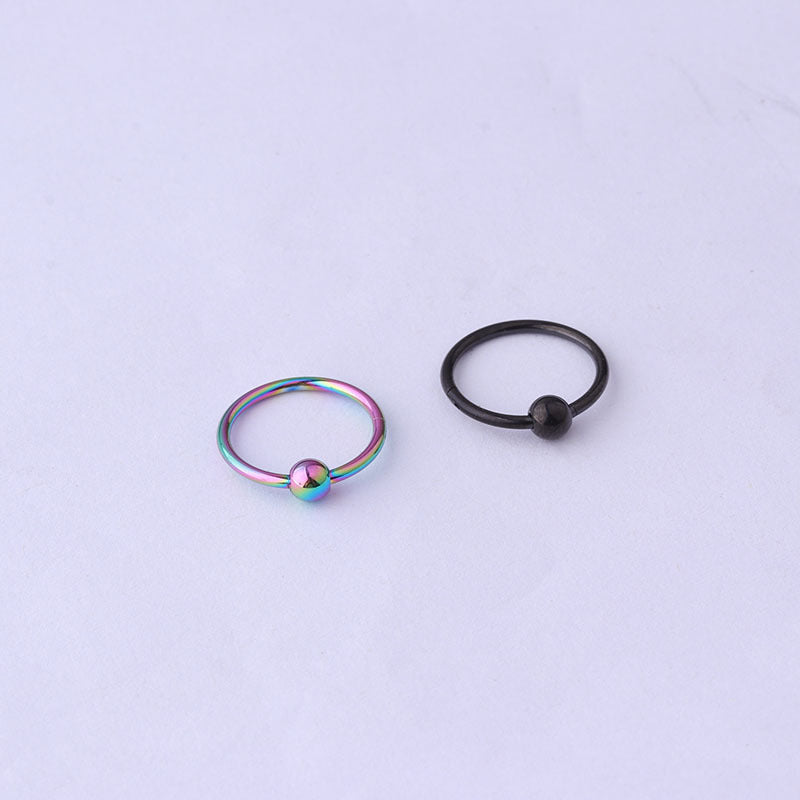 1. 2mm Coil Fashion Pure Stainless Steel Multi-Functional Seamless Closed Nose Ring Puncture Ornament