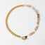 18K Stainless Steel OT Buckle Colored Natural Stone Beaded Necklace