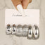 Vintage C Shape Textured Hoop Earrings Set - Gold & Silver Plated