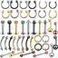 4 Piece Geometric Stainless Steel and G23 Titanium Piercing Jewelry Set