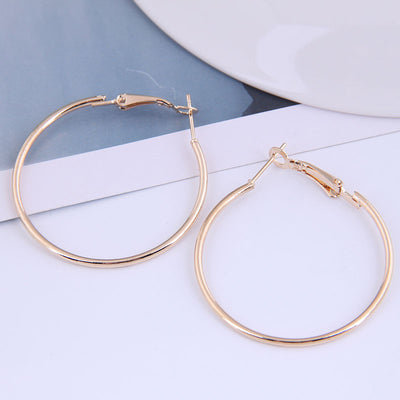 40mm  Fashion Metal Concise  Glossy Earrings