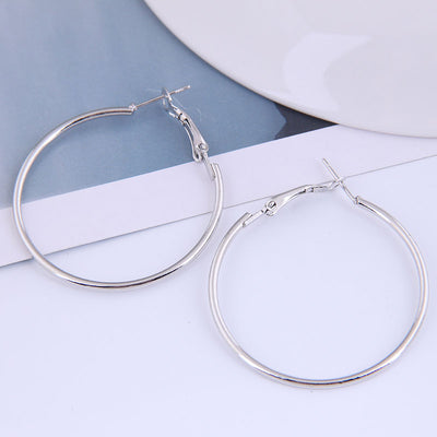 40mm  Fashion Metal Concise  Glossy Earrings