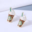 925 Silver Needle Delicate Korean Fashion Sweet OL Simple Milk Tea Cup Personality Earrings