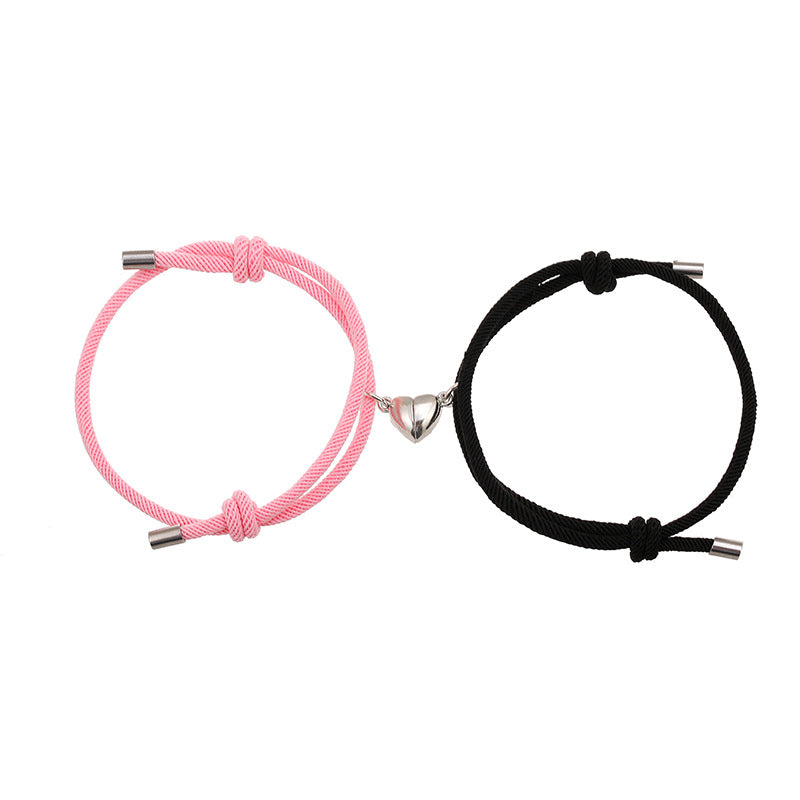Alloy Heart Magnets Attract Simple Couple Bracelets A Pair Jewelry