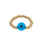 Artistic Evil Eye 18K Gold Plated Beaded Glass Ring