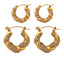 Artistic Geometric U-Shaped Titanium Steel Zircon Twist Earrings - Minimalist Gold-Plated Stainless Steel Jewelry
