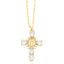 Artistic Cross Zircon Inlay 18K Gold Plated Pendant Necklace