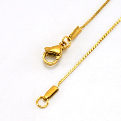 Geometric Stainless Steel 18K Gold Plated Letter Pendant Necklace