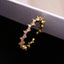 Minimalist Geometric 18K Gold Plated Zircon Adjustable Open Ring