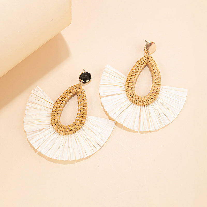 Beach Inspired Rattan Woven Earrings