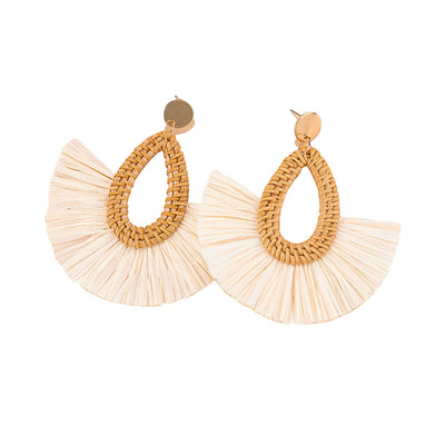 Beach Inspired Rattan Woven Earrings