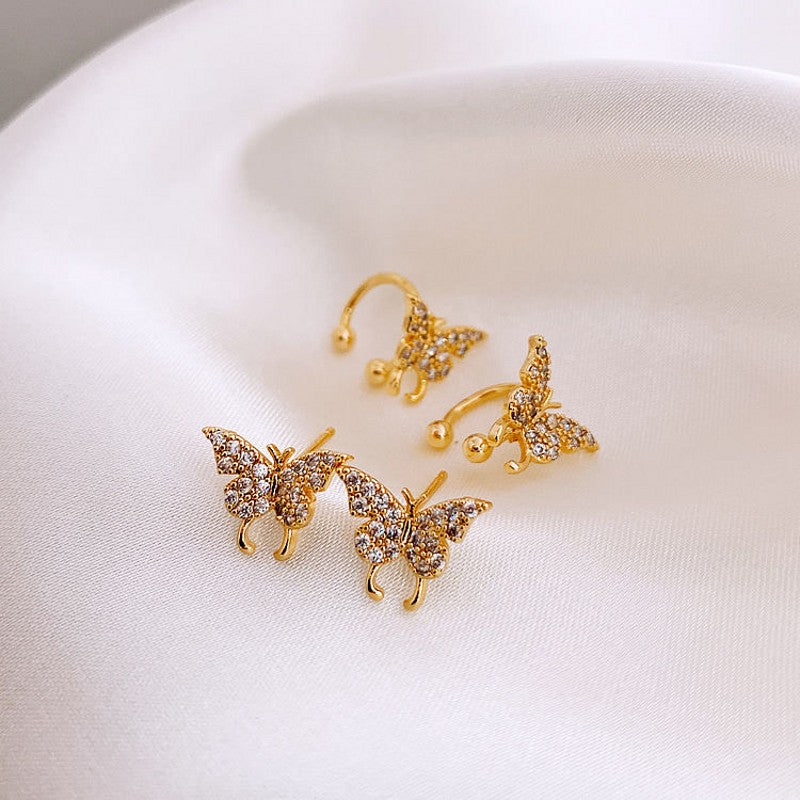 Beautiful Fairy Bow Butterfly Earrings - Clip-On and Pierced Options