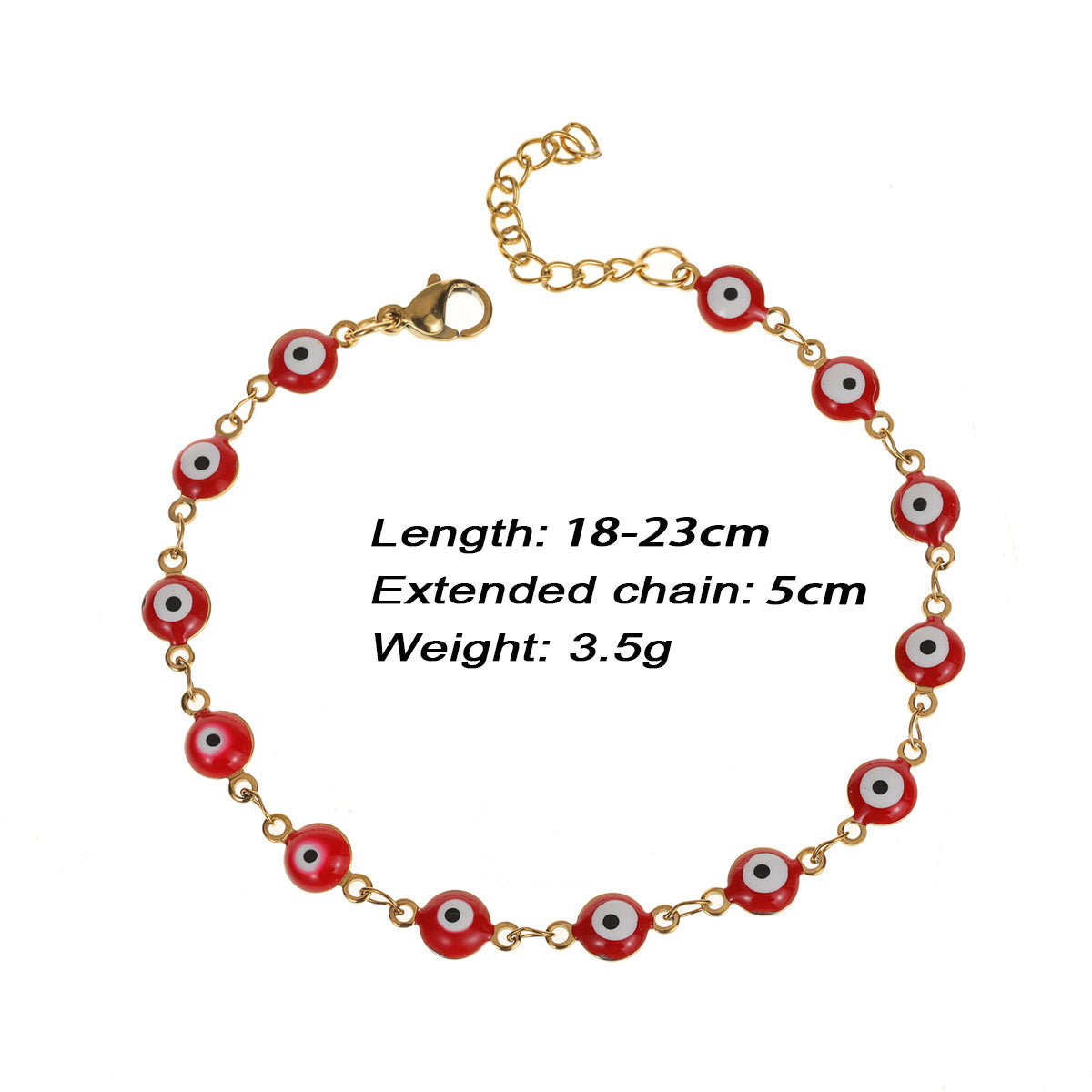 Bohemian Evil Eye Gold Stainless Steel Adjustable Bracelet