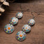 Bohemian Dripping Oil Round Long Earrings