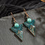 Bohemian Geometric Turquoise Metal Earrings