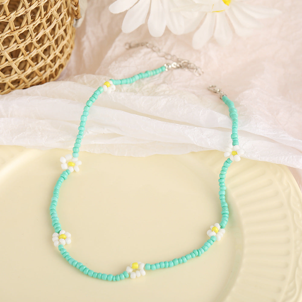 Bohemian Miyuki Beads Flower Color Daisy Necklace