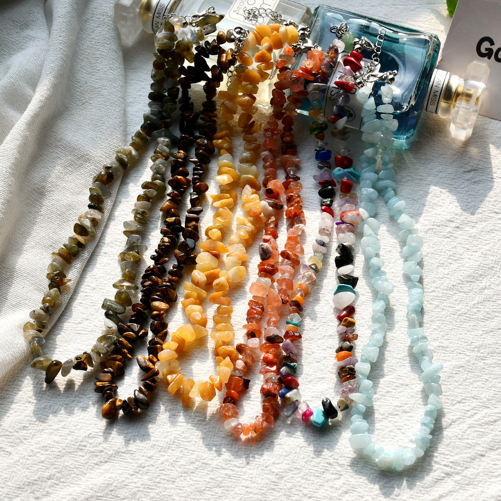 Bohemian Multicolor Crystal Gravel Choker Necklace