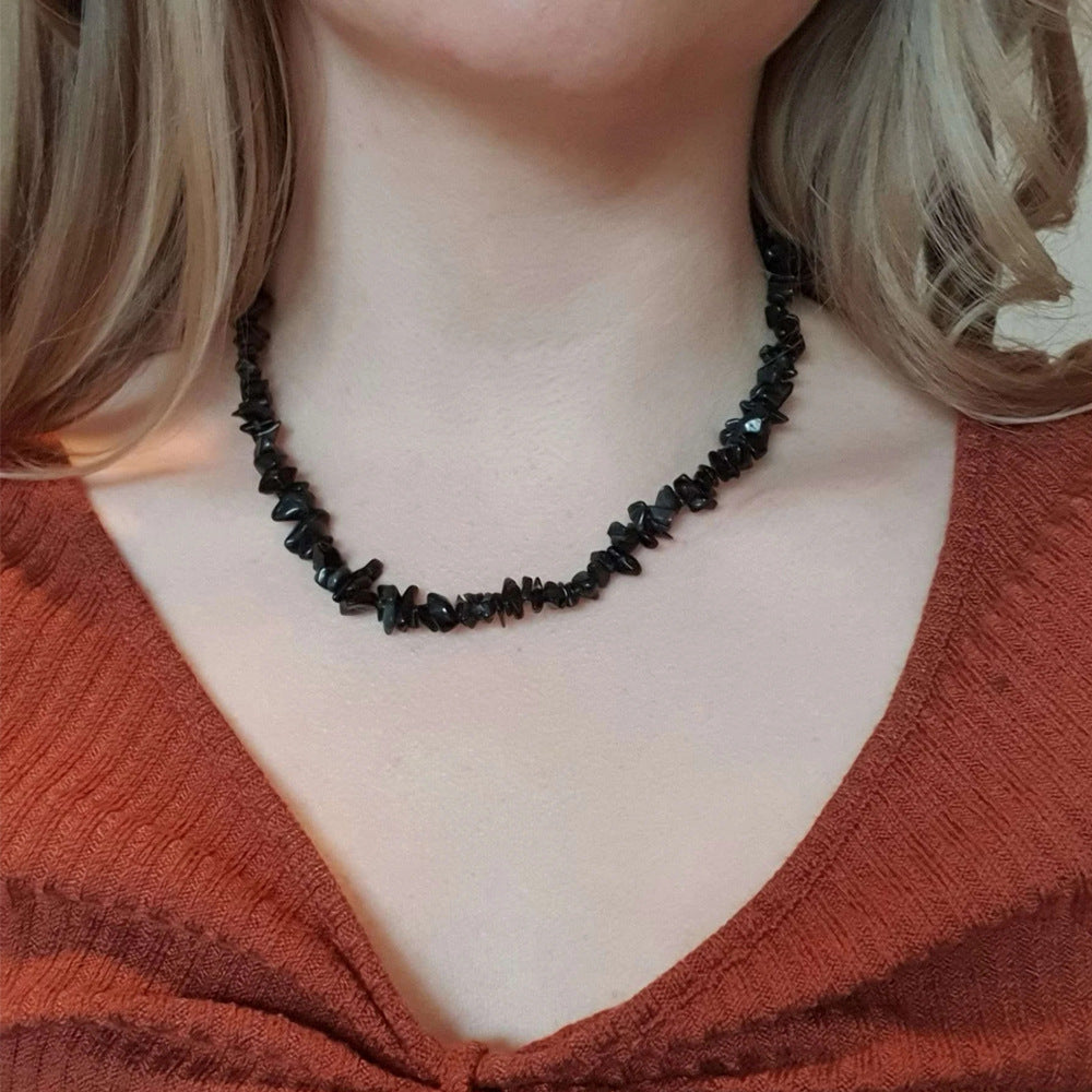 Bohemian Multicolor Crystal Gravel Choker Necklace