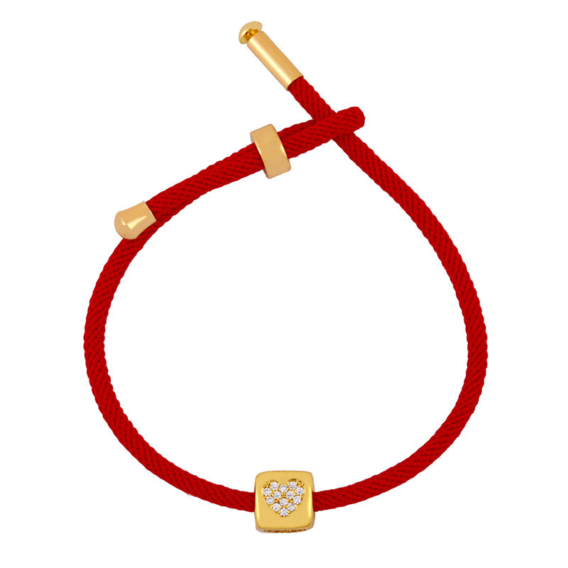 Red Rope Alphabet Couple Bracelet - BRC32