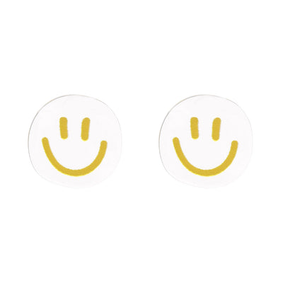 Cartoon Smiley Resin Transparent Smiley Earrings