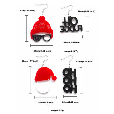 Cartoon Character Acrylic Hollow Out Santa Claus Earrings for Women