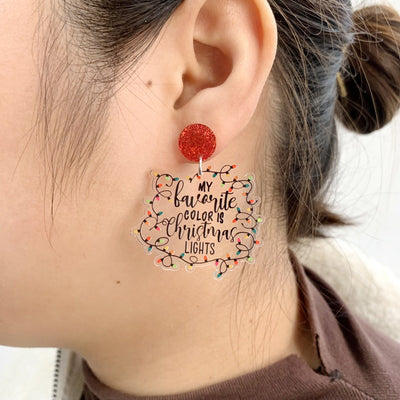 Cartoon Christmas Tree Acrylic Earrings for Women