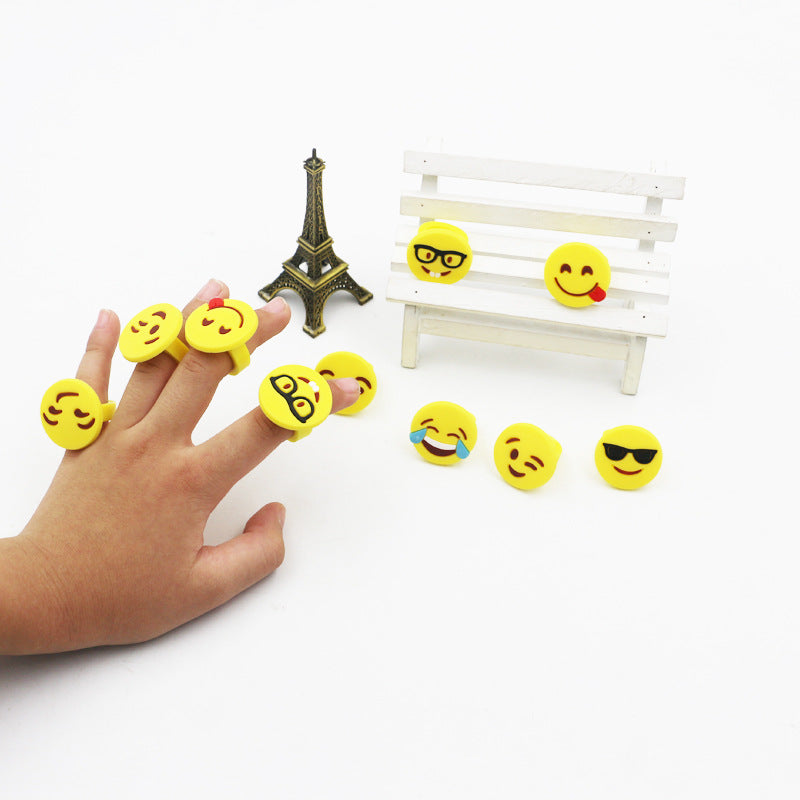 Cartoon Emoji Face Epoxy Rings for Kids - Fun Gift Jewelry