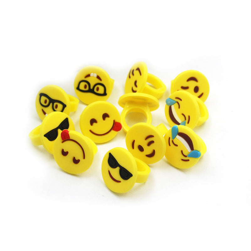 Cartoon Style Emoji Face Epoxy Rings