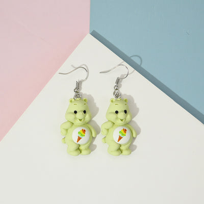 Cartoon Style Fruit Bear Resin Three-dimensional Women'S Drop Earrings