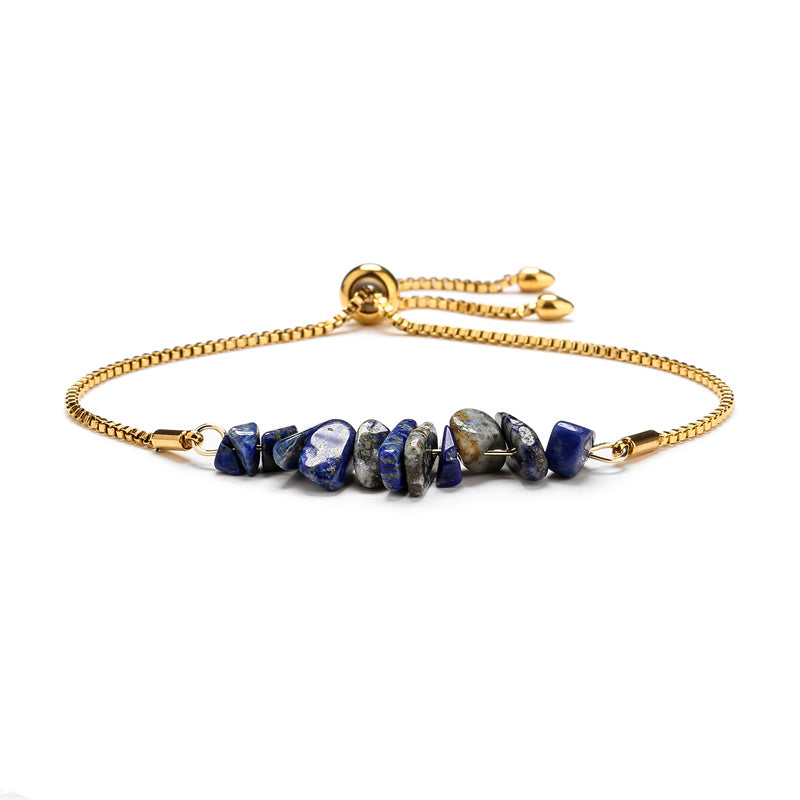 Casual Irregular Stainless Steel Natural Stone Bracelet