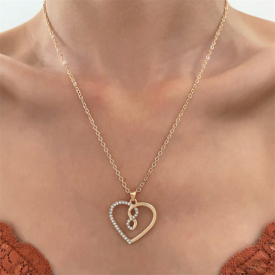 Casual Simple Style Cross Infinity Heart Shape Titanium Steel Copper Plating Hollow Out Inlay Crystal Rhinestones Zircon 18K Gold Plated Gold Plated Silver Plated Pendant Necklace